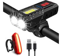 Blukar Éclairage Vélo, Ensemble Lumière Vélo LED Puissante USB Rechargeable Avant et Arrière, Lampe Vélo Etanche 6 Modes Phare de Vélo pour Cyclysme VTT, VTC, Bicyclette, etc