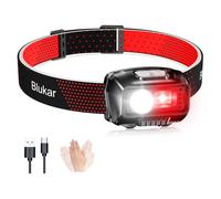 Blukar Lampe Frontale Rechargeable, 2000LM Super Lumineux Étanche Léger Torche Frontale LED Puissante avec Voyant Rouge, 8 Modes d'éclairage, Capteur Mouvement, 30H d'autonomie pour Course/Urgence