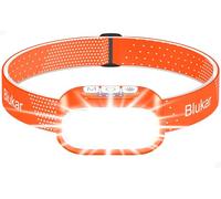 Blukar Lampe Frontale Rechargeable, Torche Frontale LED Ultra Puissante-2 Couleurs, Gradation en Continu, 12 Modes, Capteur Mouvement, Étanche, 30H d'autonomie pour Randonnée/Course/Urgence,Orange