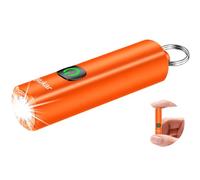 Blukar Mini Lampe Torche LED Rechargeable,360L EDC Mini Lampe de Poche Porte-clé LED Puissante, 3 Modes, IPX6 Étanche, Fonction Mémoire, Compact & Portable Petit Torche pour Extérieur/Urgence,Orange