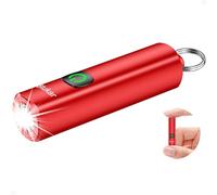 Blukar Mini Lampe Torche LED Rechargeable,360L EDC Mini Lampe de Poche Porte-clé LED Puissante, 3 Modes, IPX6 Étanche, Fonction Mémoire, Compact & Portable Petit Torche pour Extérieur/Urgence,Rouge