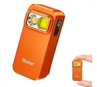 Blukar Mini Lampe Torche LED Rechargeable, 800L Mini EDC Lampe de Poche à Clip Ultra Puissante, 5 Modes,3 Sources de Lumière, IPX6 Étanche, Longue Durée& Portable Torche pour Camping/Randonnée,Orange