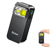 Blukar Mini Lampe Torche LED Rechargeable, 800L Mini EDC Lampe de Poche à Clip Ultra Puissante, 5 Modes,3 Sources de Lumière, IPX6 Étanche, Longue Durée& Portable Torche pour Camping/Randonnée/Urgence