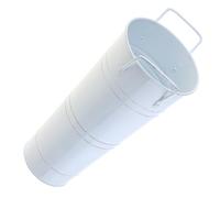 BLULILY Seau de rangement en métal pour parapluie, vase décoratif pour la maison, le salon, le bureau, environ 7,5 x 25,5 cm, blanc