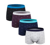 BLULOO Calecon Homme 4Pcs Box Panty Grande Taille 13Xl Lingerie Ample Grande Taille Coton Court Plus 6XL 7XL 8XL 9XL Lingerie Box Homme-8012,10Xl 145-155Kg