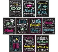 Blulu 10 Pièces Affiche de Motivation de Classe Murales Inspirante Cite de Affiches Positives pour Étudiants - Décorations de Classe pour Enseignants 12 x 16 Pouces Papier Carton avec Points de Colle