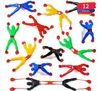 Blulu 12 Pièces Fenêtre Crawler Hommes, Multicolores Collants Muraux Climbers Roulement Hommes Jouets Nouveautés Extensibles Collants pour Faveur de Fête (12 Pièces)