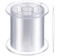 Blulu 500 Mètres Fil Invisible en Nylon Transparent pour Ornements de Noël Suspendus et Couture Fil à Perler Transparent Invisible avec Aiguille à Perler