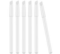 Blulu 6 Pièces Crayons à Ongles Blancs 2-en-1, avec Repousseur de Cuticule | Crayons de Blanchiment des Ongles, Repousseur de Cuticule Intégré, Idéal pour Manucure Française, Soins des Ongles