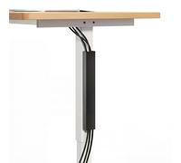 Blulu Lot de 1 cache-câbles magnétique en acier de 35,6 cm pour pieds de bureau verticaux, sans perçage, pour la maison et le bureau (noir)