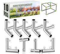 Blulu Lot de 10 raccords d'angle pour cadre de golf de 2,5 cm avec boulons à œil filetés pour conduit EMT 3 x 3 m x 3 m (L x l x H) pour cage de golf à faire soi-même, filet de pratique de golf
