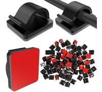 Blulu Lot de 100 Clips adhésifs pour câbles Lumineux - Support Mural amélioré pour Gestion des câbles - Lumières de Noël sous Le Bureau (Petit, Noir)