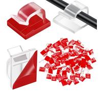 Blulu Lot de 100 clips adhésifs pour câbles lumineux - Support mural amélioré pour gestion des câbles - Lumières de Noël - Taille L - Transparent