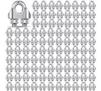 Blulu Lot de 100 clips de câble en acier inoxydable M3 de 0,3 cm - Grand boulon en U - Fixation en acier inoxydable 304 - Connectez 2 couches de fil pour former une boucle