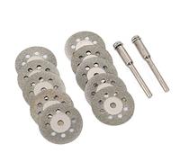 Blulu Lot de 12 mini-disques à tronçonner perforés 22 mm, diamant, disques à découper, tiges Ann Arbor