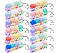 Blulu Lot de 12 porte-clés lumineux en vrac, macaron,