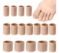 Blulu Lot de 16 manchons de protection en gel doux pour les cors, ampoules, callosités, orteils et doigts (marron)