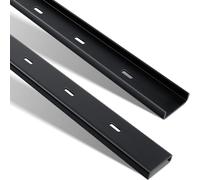 Blulu Lot de 2 supports en métal en forme de C cachés pour dessus de table, dalle de travail du bois, finition noire (61 cm)