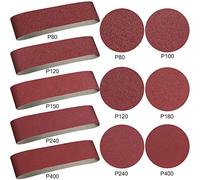 Blulu Lot de 22 bandes abrasives de 10,2 x 91,4 cm et disques autocollants de 15,2 cm