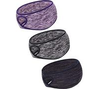 Blulu Lot de 3 bandeaux pour queue de cheval - Pour l'hiver - Pour la course à pied, le yoga, le sport, le ski - Pour femme et fille