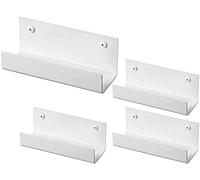 Blulu Lot de 4 crochets de rangement muraux en acier pour brouette de garage robuste pour suspendre échelles, chariots, chaises, vélos (blanc)