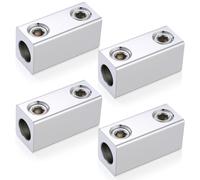 Blulu Lot de 4 épissures 4/0 AWG - 6 AWG à double nomination, épissure/réducteur en aluminium, connecteur mécanique, connecteur de fil de terre, argent