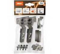 blum 2x charnière de meuble CLIP top BLUMOTION 110° I charnière à boîtier Soft-close 35 mm I embase en croix CLIP montable séparément, distance 0 mm | Réglage 3D façade | Onyx | Butée d'angle