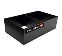 blum AMBIA-LINE Organiseur de tiroir Acier 37×22×11 cm | Noir carbone | Support à plaque magnétique - aucun glissement | Modulable & extensible | Pour cuisine & salle de bain