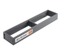 Blum AMBIA-LINE Organiseur de tiroir Acier 42×10×5 cm | Gris Orion | Support à plaque magnétique - aucun glissement | Range-couverts & séparateur de tiroir en acier