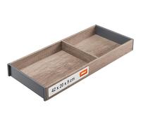 blum AMBIA-LINE organiseur de tiroir en décor bois haut de gamme | idéal cuisine, bain, dressing | utilisable modulairement et tenue sûre par pieds antidérapants | 42×20×5 cm | Chêne Nebraska
