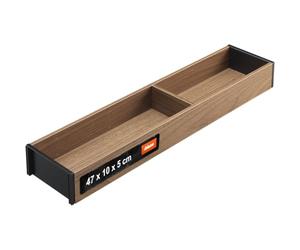 Blum AMBIA-LINE organiseur de tiroir en décor bois haut de gamme | idéal cuisine, bain, dressing | utilisable modulairement et tenue sûre par pieds antidérapants | 47 × 10 × 5 cm | Noyer Tennessee
