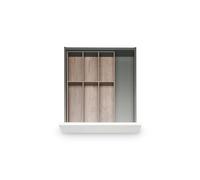 Blum AMBIA-LINE Range-couverts/couverts, largeur 300 mm, longueur 475 mm, hauteur 50 mm, chêne Nebraska, 6 compartiments à couverts, design bois, 1 pièce, organiseur de cuisine