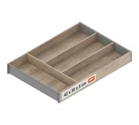 blum AMBIA-LINE range-couverts | organiseur de tiroir premium pour cuisines et meubles modernes | trie et range couverts avec clarté | avec pieds antidérapants | 42×30×5 cm | Chêne Nebraska