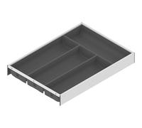 blum AMBIA-LINE range-couverts Soft-Touch | organiseur de tiroir premium pour tiroir et meuble de cuisine modernes | protège, trie et range couverts et ustensiles | 42×30×5 cm | Gris/Blanc