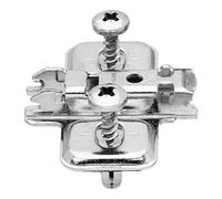 Blum Blum CLIP Plaque de montage croisée, acier, EXPANDO (vis spéciales prémontées avec cheville à expansion), HV : fente allongée, nickelée Quantité:2