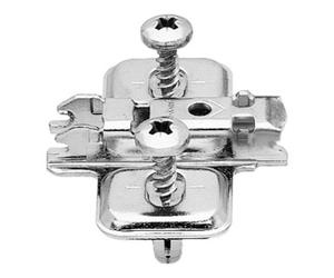 Blum Blum CLIP Plaque de montage croisée, acier, EXPANDO (vis spéciales prémontées avec cheville à expansion), HV : fente allongée, nickelée Quantité:2