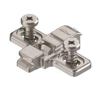Blum Blum CLIP Plaque de montage, croix, 0 mm, zinc, avec vis système prémontées, HV : fente longue, nickelée Quantité:2