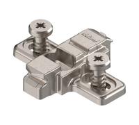 Blum Blum CLIP Plaque de montage, croix, 3 mm, zinc, avec vis système prémontées, HV : fente longue, nickelée Quantité:2
