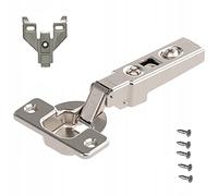 Blum Charnière (armoire encadrée), recouvrement complet, charnière à clip 100 degrés (pièce # 71M2550), fermeture automatique, avec plaque de 0 mm (pièce # 175L6600.22) (lot de 1)