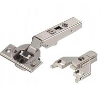 Blum ClipsTop BLUMOTION Charnières à fermeture amortie 110° avec plaques de montage pour armoires à cadre frontal - Revêtement complet, acier nickelé (2 charnières, 2 plaques)