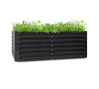 Jardinière surélevée - blumfeldt Blum High Grow Straight - Carré de potager - 200x60x100cm - Plate-bande surélevée - Acier - Noir G
