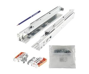 Blum Tandem Kit de glissières de tiroir 500 mm Blumotion avec raccord Blum pratique, capacité de charge maximale 30 kg - 1 paire de glissières de tiroir avec raccord