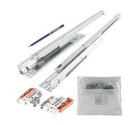 Blum Tandem Kit de glissières partielles de tiroir 550 mm Blumotion avec raccord Blum pratique, capacité de charge du rail de tiroir 30 kg - 1 paire de rails de tiroir avec raccord