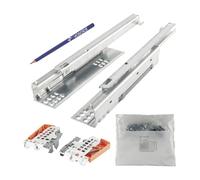 Blum Tandem Kit de glissières partielles pour tiroir 300 mm Blumotion avec raccord Blum pratique, capacité de charge maximale 30 kg - 1 paire de glissières de tiroir avec raccord