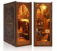 Blumacht Kit DIY Book Nook - Bibliothèque des Livres, Kit de Maison Miniature avec Lumière LED, Support de Livre Puzzle 3D en Bois, Idée Cadeau Créative pour Adultes et Adolescents à Partir de 14 Ans