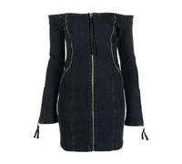 Blumarine - Robe épaules dénudées en jean - Femme - Robes - Bleu - Taille: 36 FR