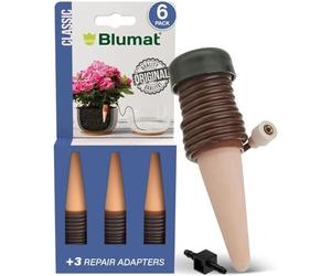 Blumat Lot de 6 piquets d'arrosage classiques pour plantes avec adaptateur - Insert auto-arrosage pour pots - Arroseur automatique pour plantes et accessoires pour plantes