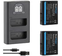 Blumax - 2 Batteries Type Canon Lp-E10 À 1020Mah - Avec Chargeur Slim Dual Type Lc-E10E - Câble D'Alimentation - Compatible Avec Canon Eos 1100D/1200D/1300D/ Eos Rebel T3/T5/T6[Z602]