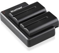 Blumax - 2 Batteries Type Np-F550/Np-F750 À 2400 Mah - Avec Chargeur Slim Dual - Pour Flashs/Torches Vidéo/Moniteurs De Terrain - Compatible Avec Sony Np-F970/Np/F960/Np-F990-2 Batteries[Z88]
