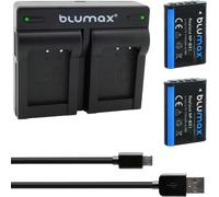 Blumax - 2 Batteries Type Sony Np-Bx1 À 1100 Mah - Avec Chargeur Usb Double Mini Dual - Compatible Avec Sony Cyber-Shot Dsc-Rx100/Dsc-Rx100 Ii/Dsc-Rx100M[Z772]